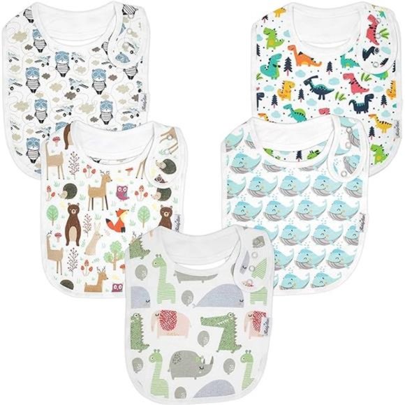 Organic Cotton Toddler Bibs,Extra Large Drooling Bibs,Teething Bibs,Feeding Bibs - Picture 5 of 6